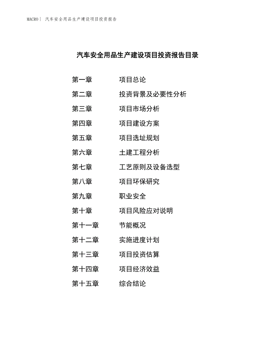 汽车安全用品生产建设项目投资报告_第3页