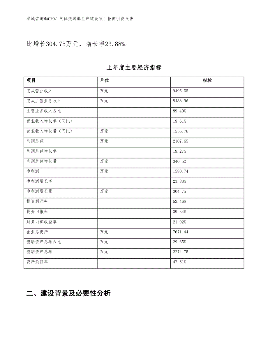 气体变送器生产建设项目招商引资报告(总投资4961.13万元)_第2页