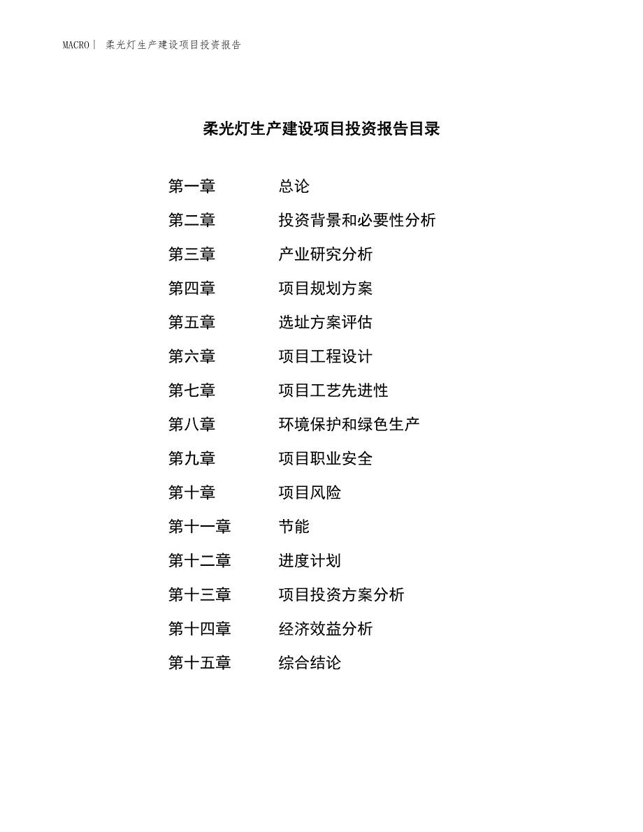 柔光灯生产建设项目投资报告_第3页