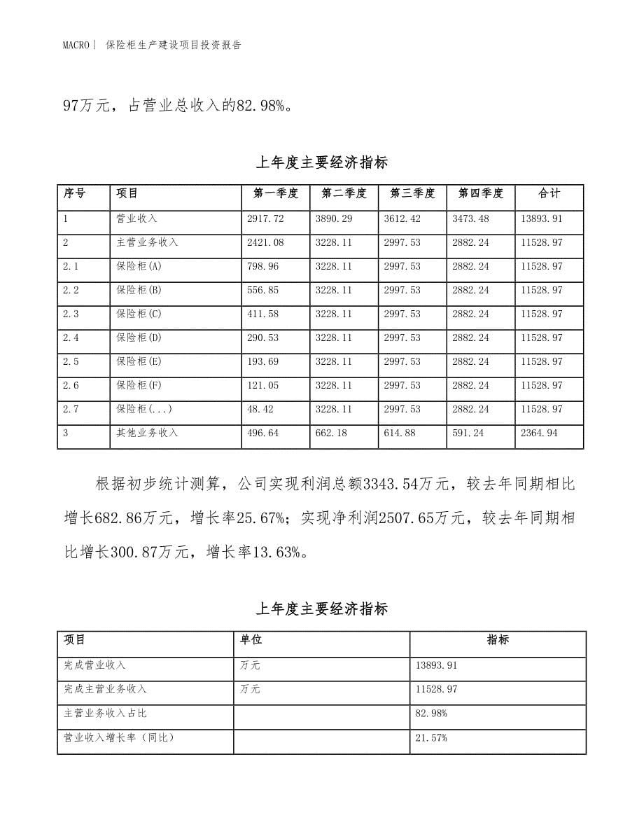 保险柜生产建设项目投资报告_第5页