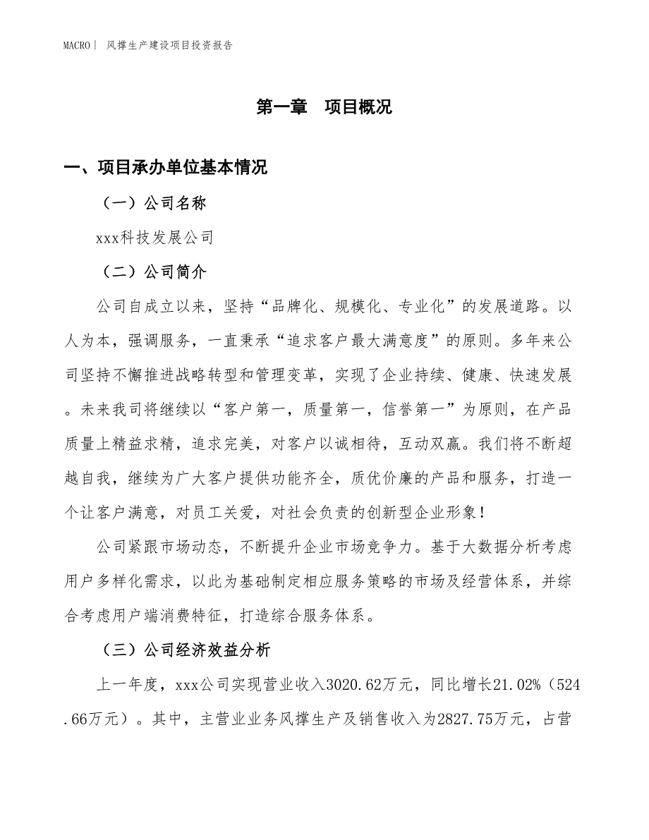 风撑生产建设项目投资报告_第4页