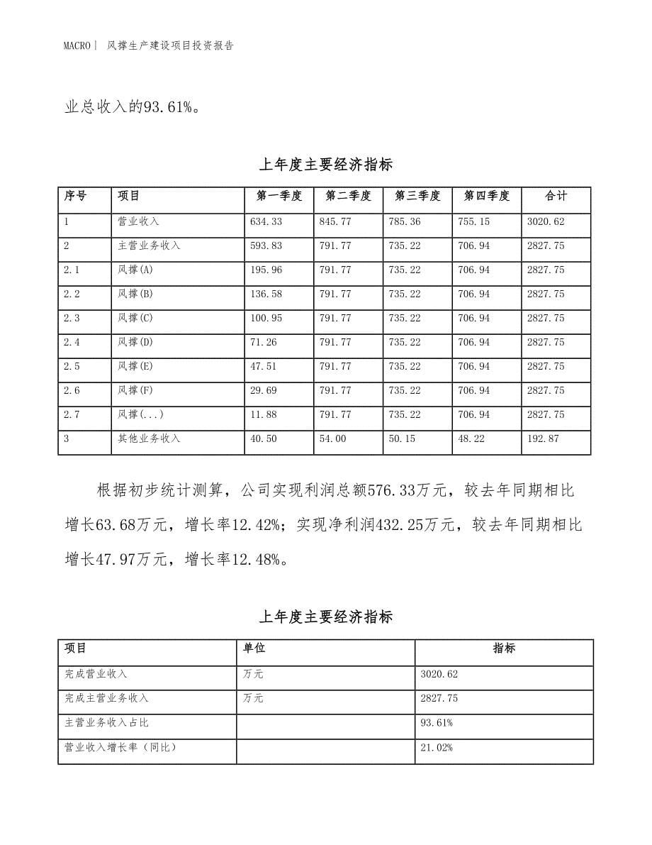 风撑生产建设项目投资报告_第5页