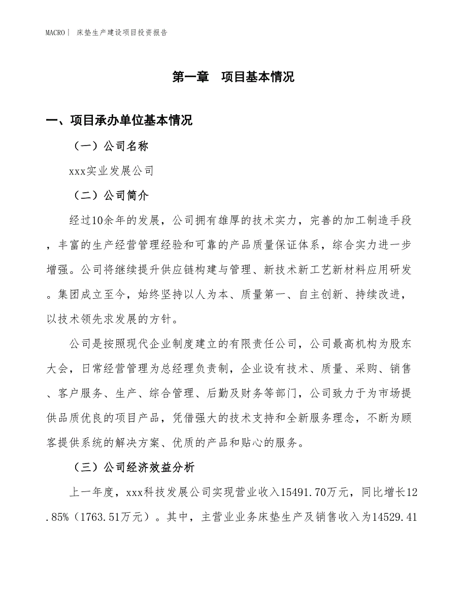 床垫生产建设项目投资报告_第4页