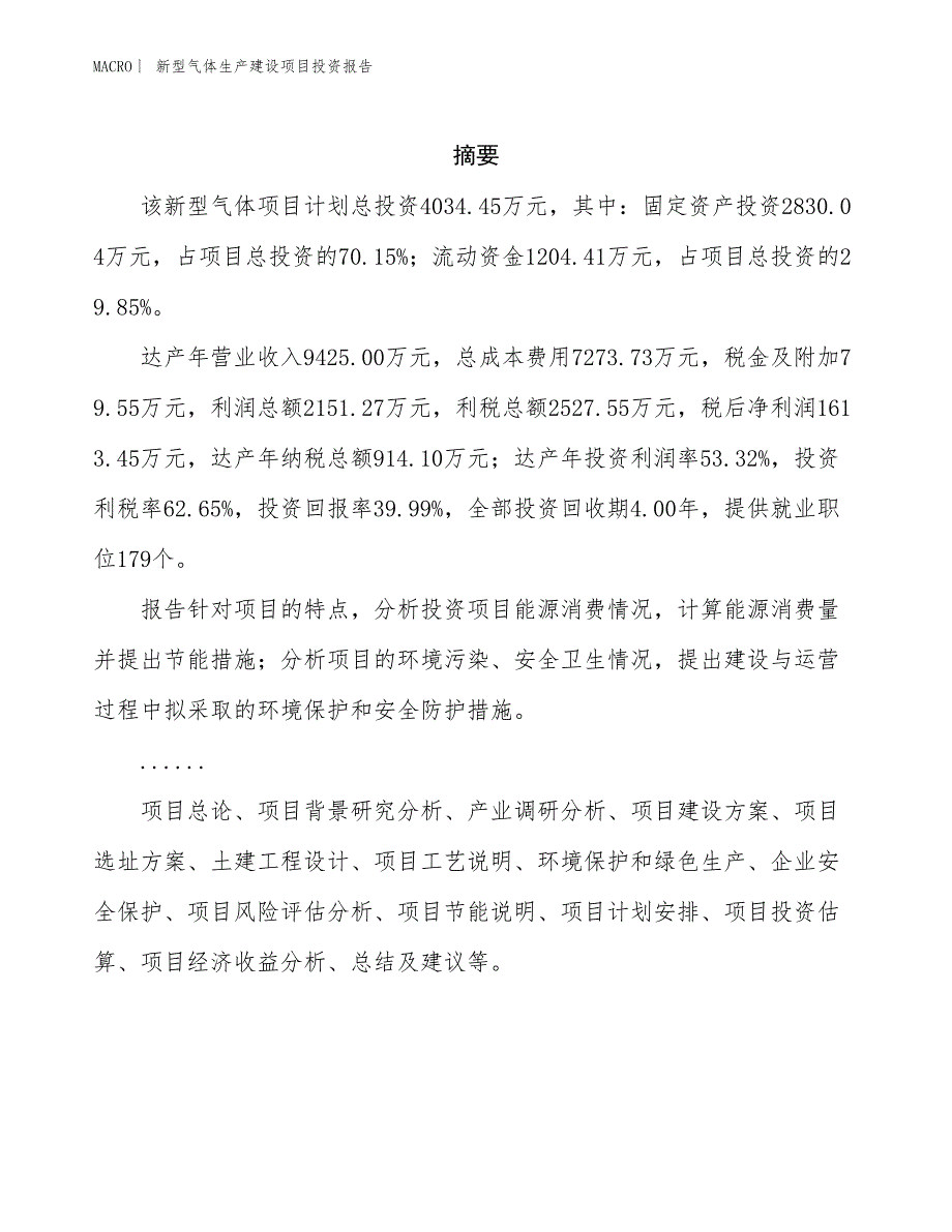 新型气体生产建设项目投资报告_第2页