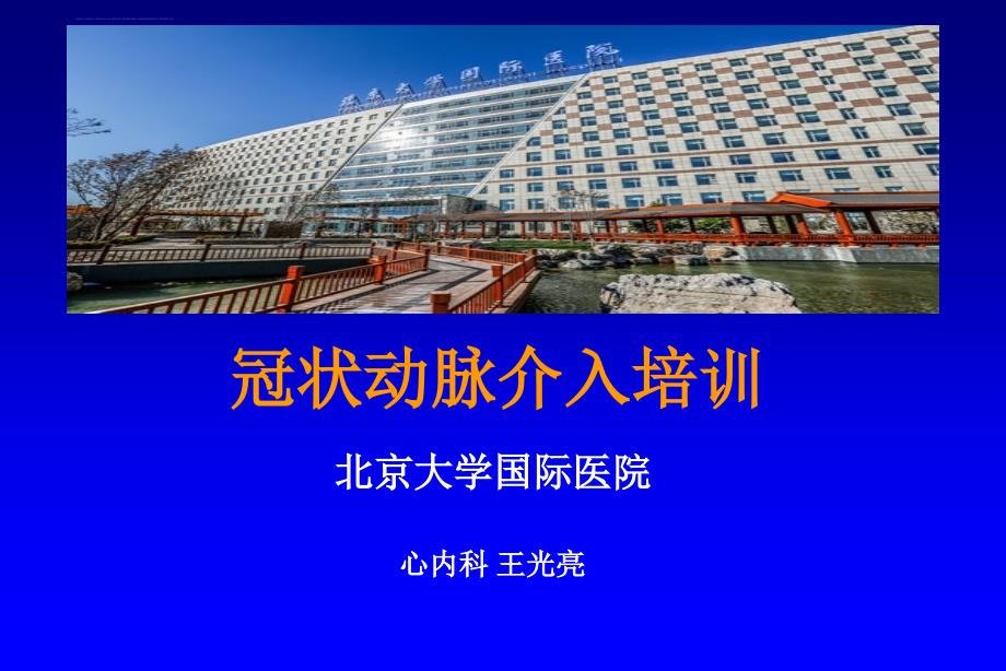 北京大学国际医院心内科王光亮-冠脉介入培训讲课第18章--支架的选择以及植入技术_第1页