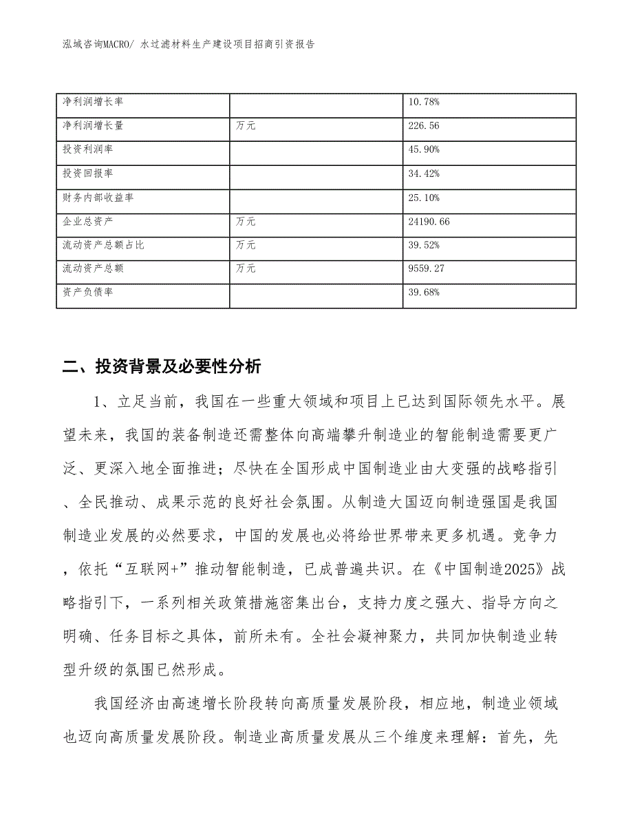 水过滤材料生产建设项目招商引资报告(总投资12438.27万元)_第3页