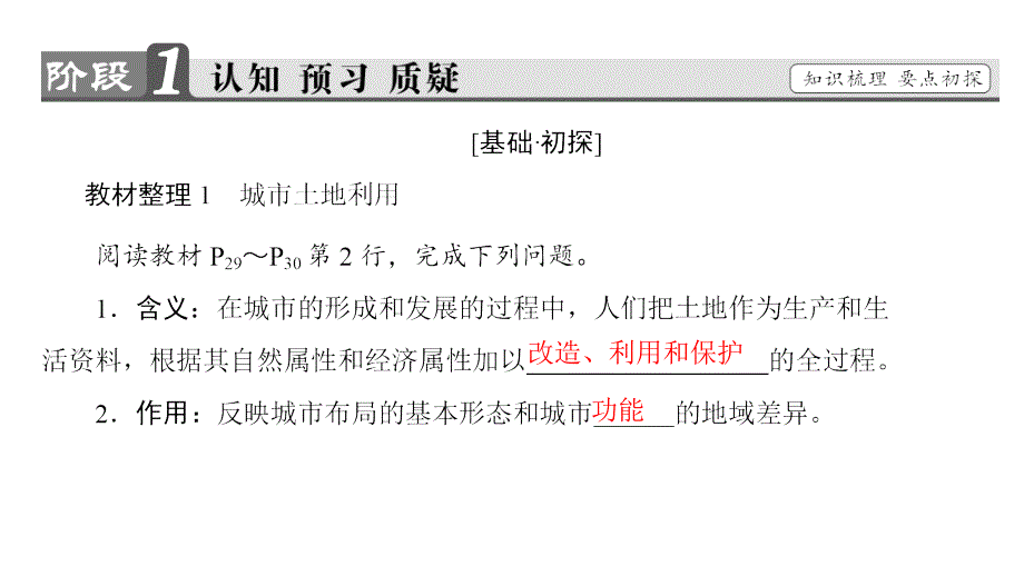 高中地理湘教版必修2课件：第2章-第1节-第2课时-城市土地利用、城市功能分区和空间结构_第3页