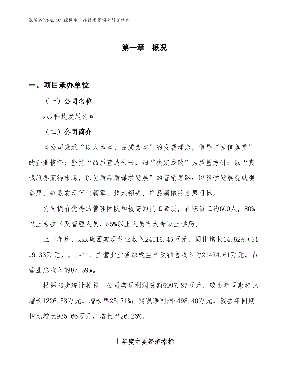 绿板生产建设项目招商引资报告(总投资18690.62万元)_第1页