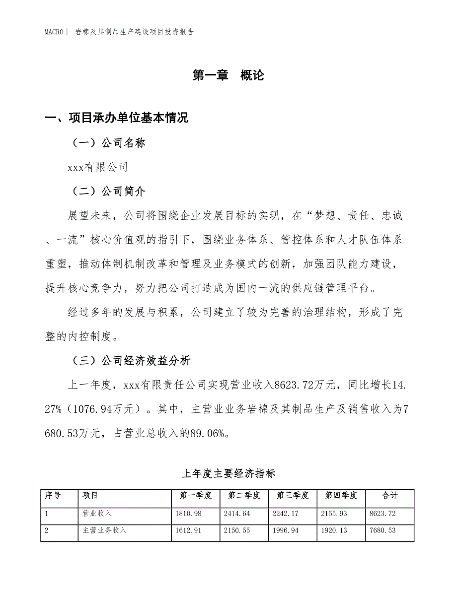 岩棉及其制品生产建设项目投资报告_第4页