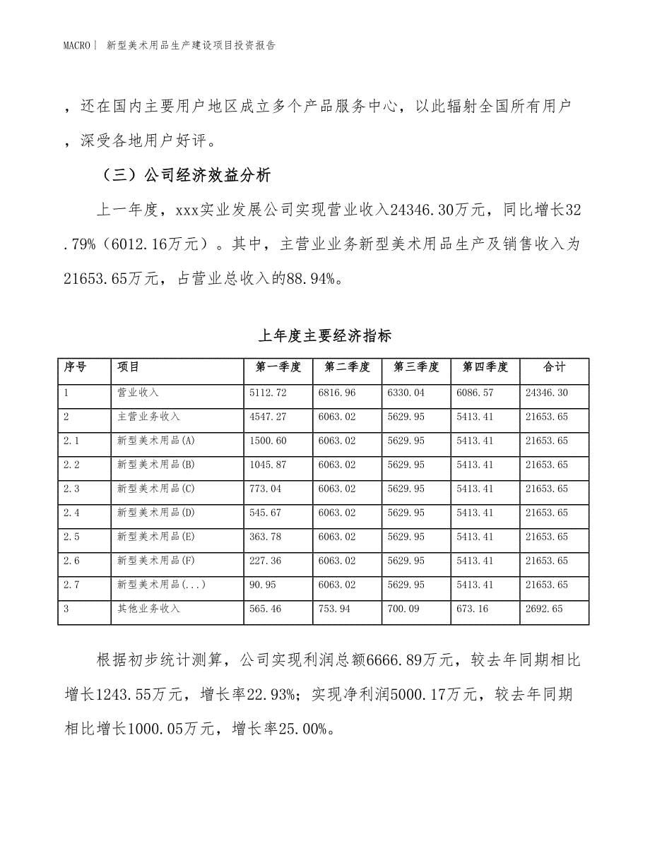 新型美术用品生产建设项目投资报告_第5页