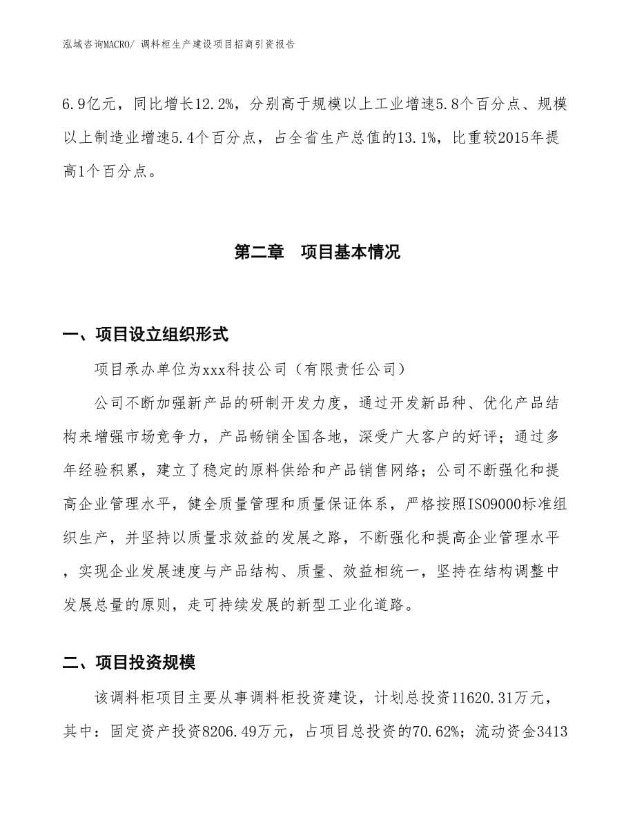 调料柜生产建设项目招商引资报告(总投资11620.31万元)_第5页