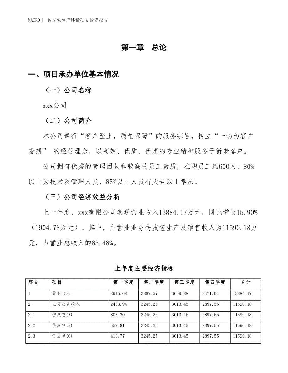 仿皮包生产建设项目投资报告_第5页