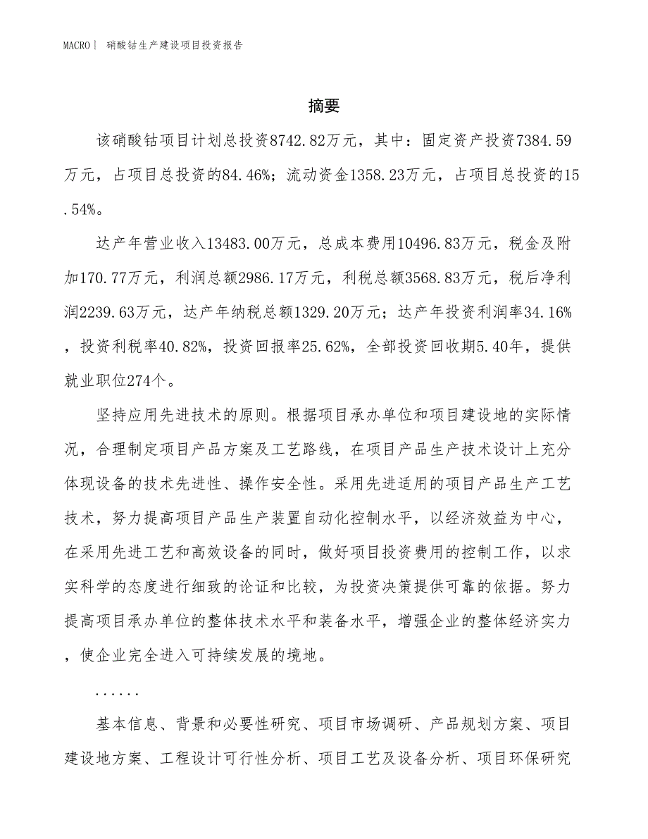 硝酸钴生产建设项目投资报告_第2页