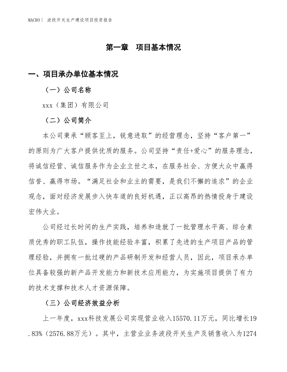 波段开关生产建设项目投资报告_第4页