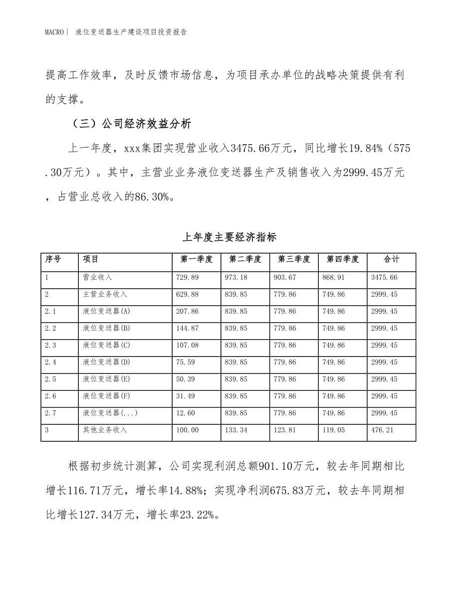 液位变送器生产建设项目投资报告_第5页