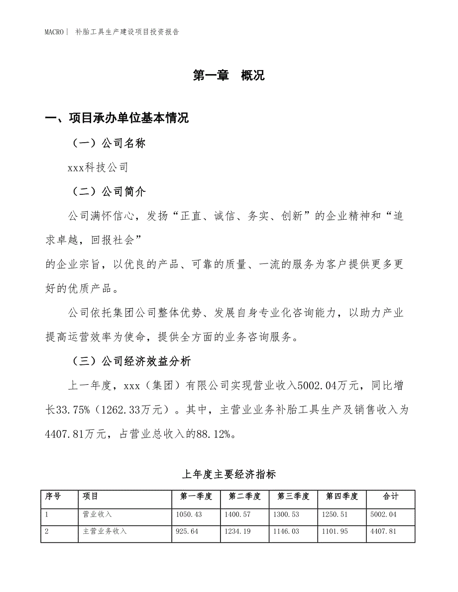 补胎工具生产建设项目投资报告_第4页