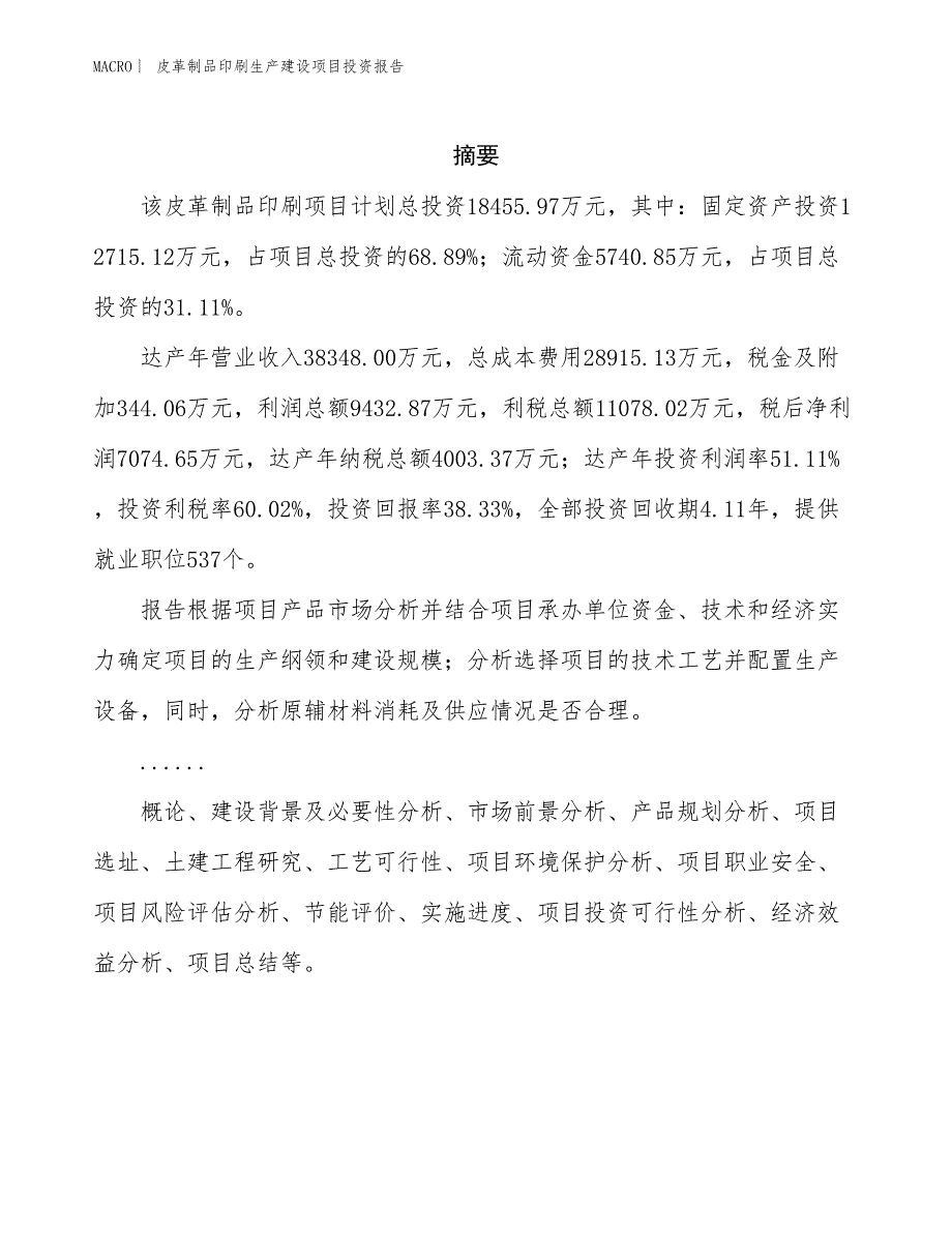 皮革制品印刷生产建设项目投资报告_第2页