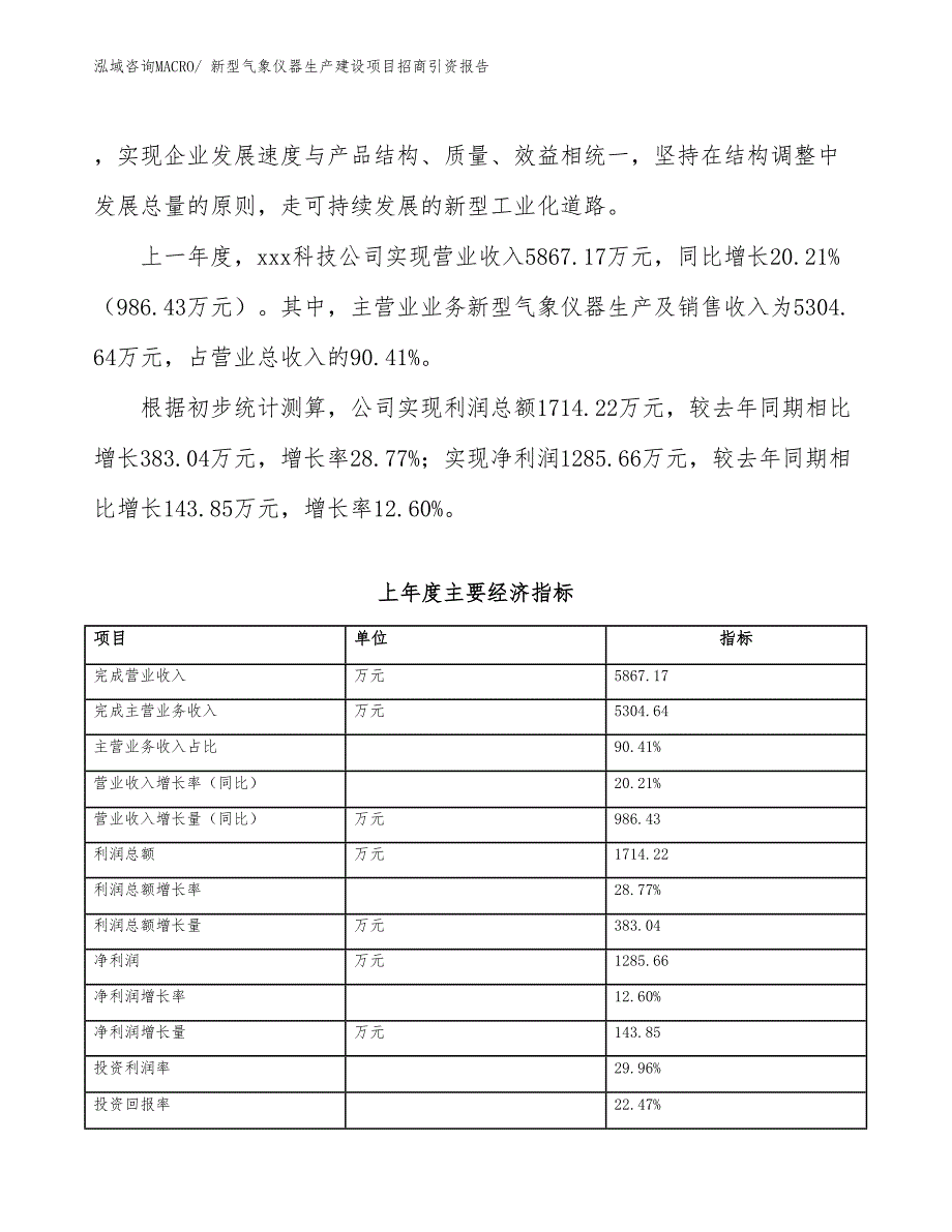 新型气象仪器生产建设项目招商引资报告(总投资9571.78万元)_第2页