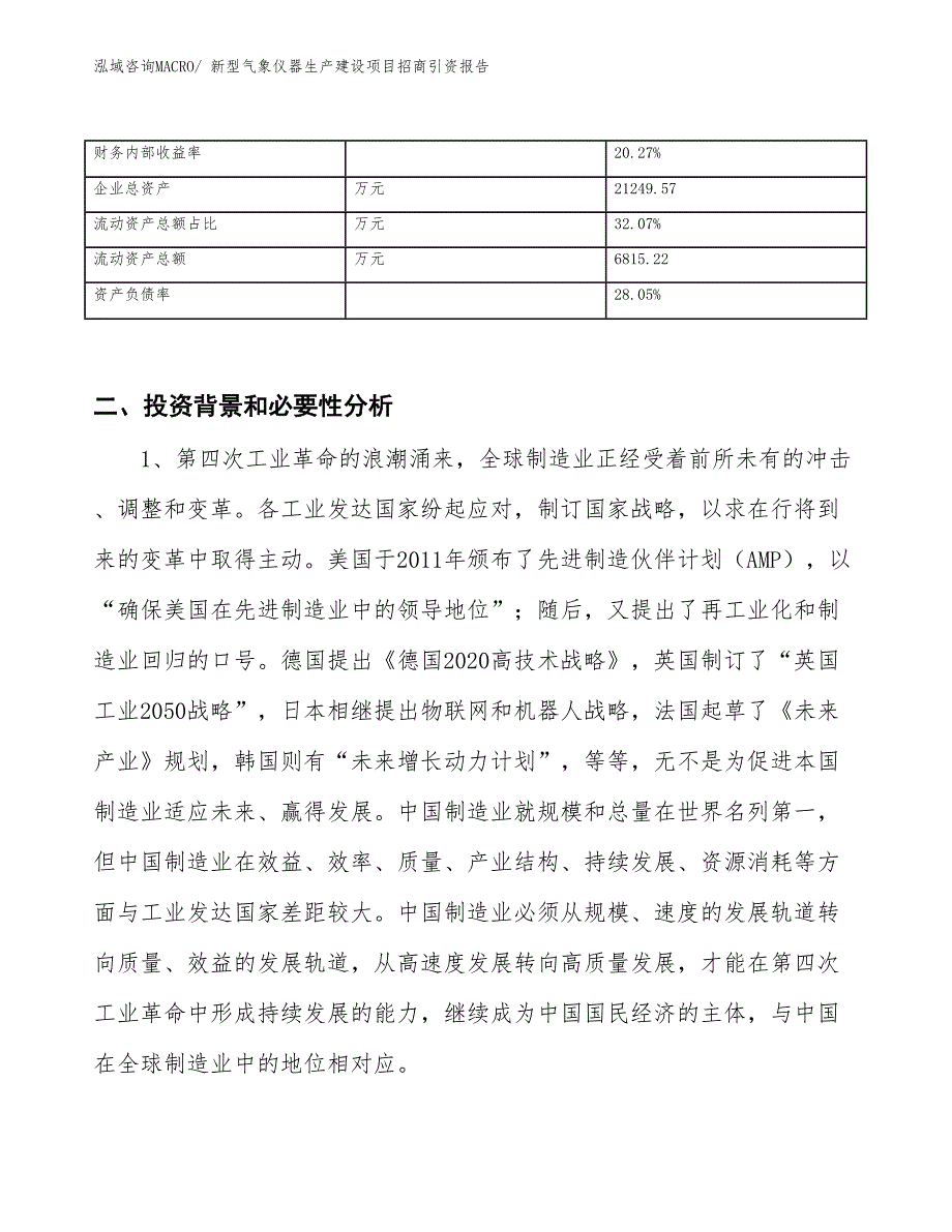 新型气象仪器生产建设项目招商引资报告(总投资9571.78万元)_第3页