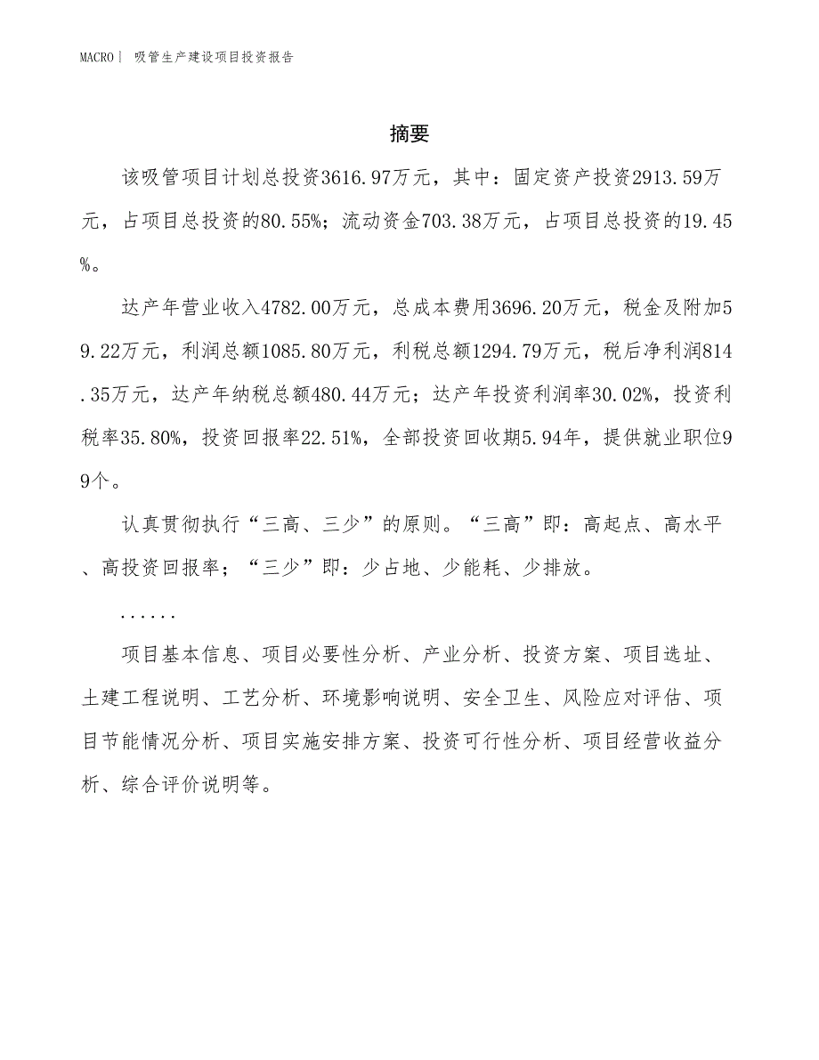 吸管生产建设项目投资报告_第2页