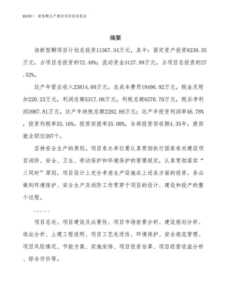 新型酮生产建设项目投资报告_第2页