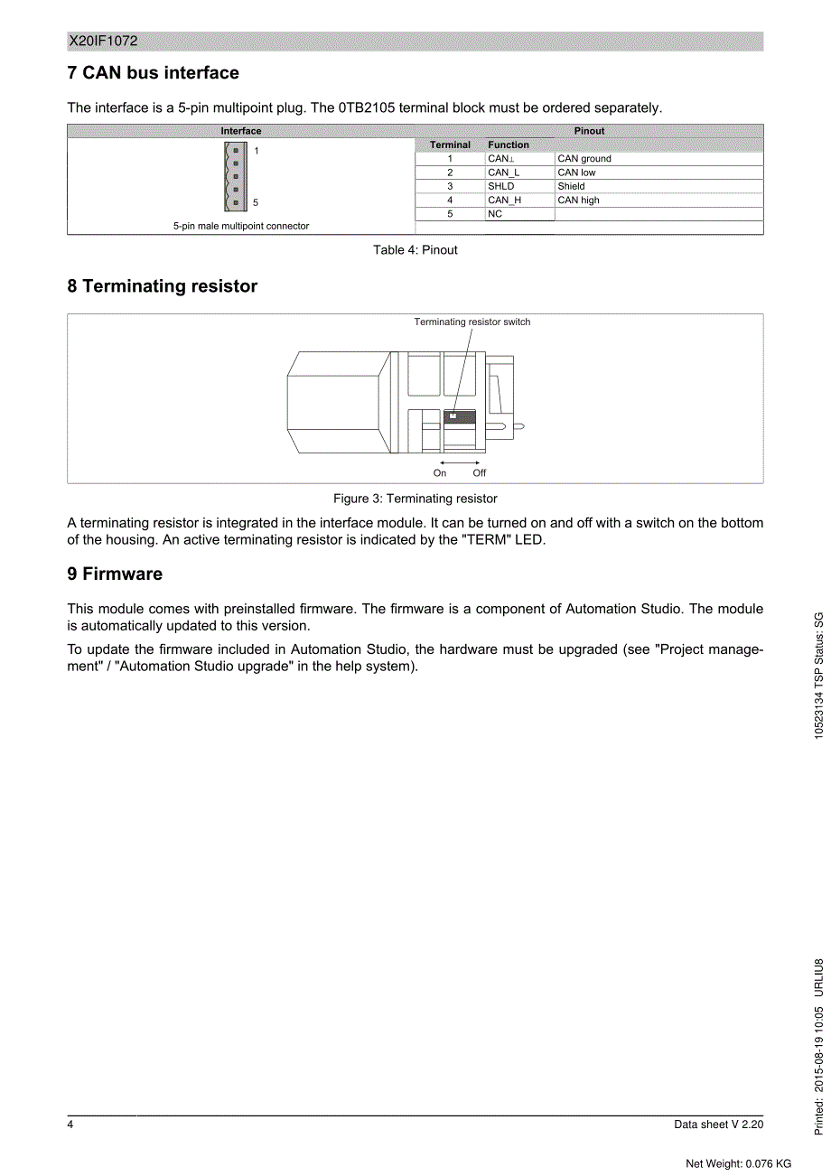 贝加莱x20if1072 通讯模块介绍_第4页