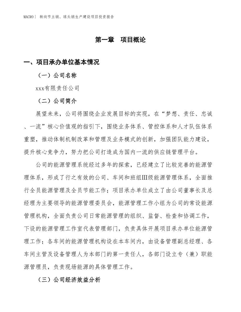 转向节主销、球头销生产建设项目投资报告_第5页