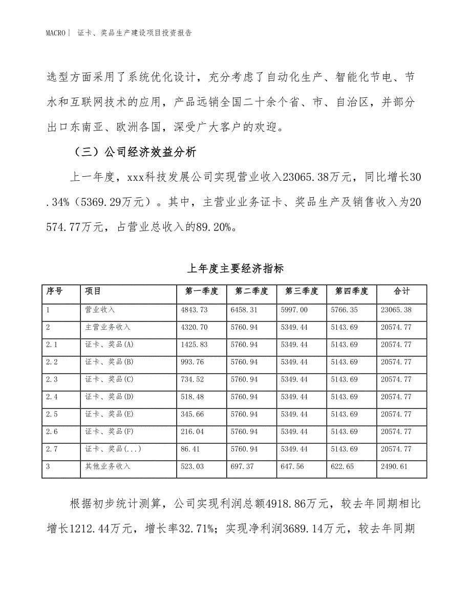 证卡、奖品生产建设项目投资报告_第5页