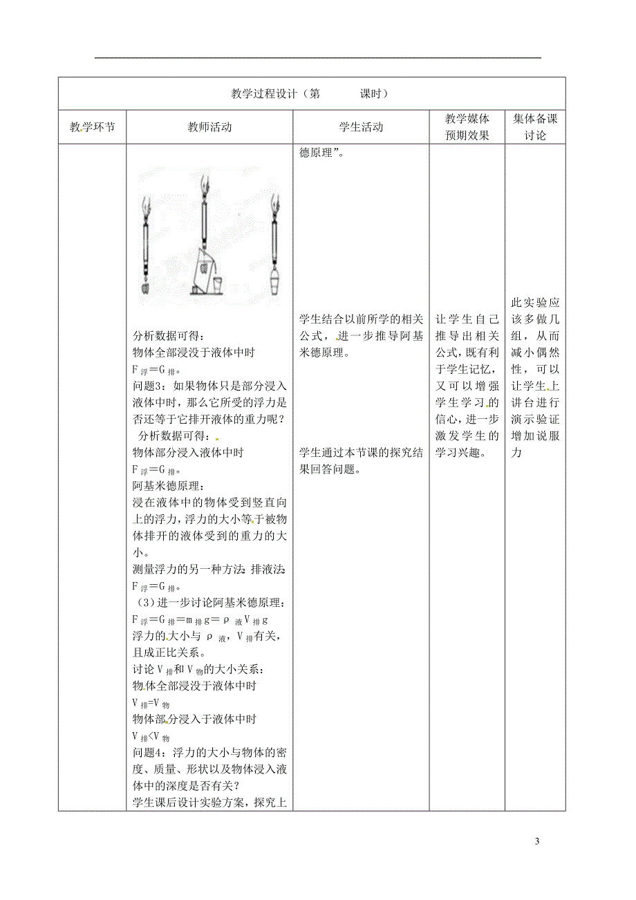 阿基米德原理教案 (新版)新人教版_第3页