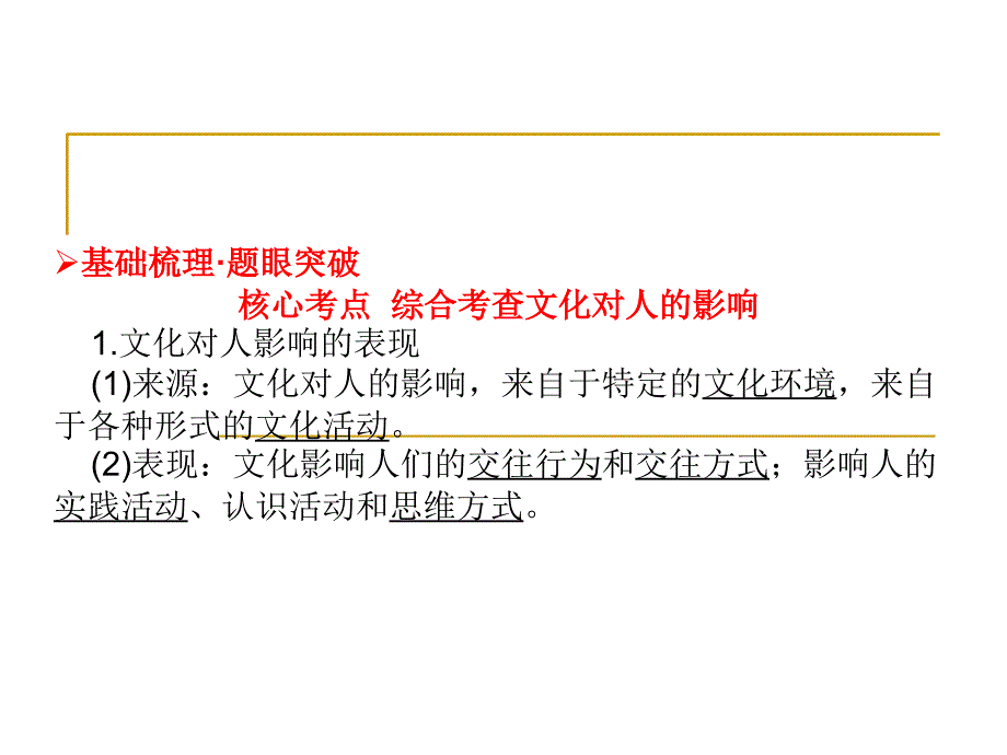 【高考方案】2016届高考政治(人教版必修三)二轮总复习幻灯片：第一单元第2课++文化对人的影响(共43张ppt)_第4页