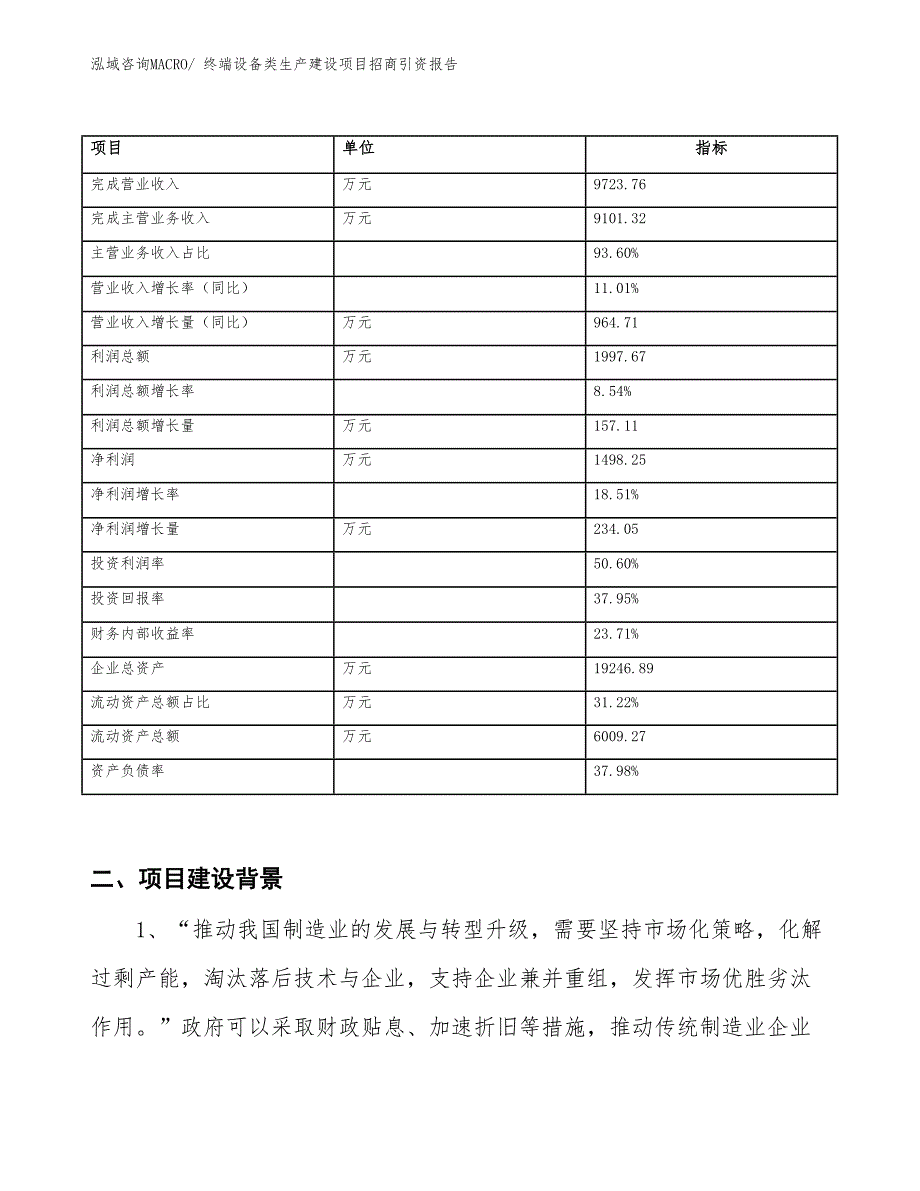 终端设备类生产建设项目招商引资报告(总投资7797.15万元)_第2页