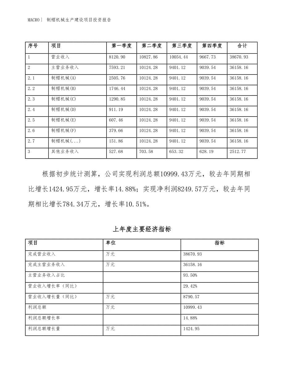 制帽机械生产建设项目投资报告_第5页