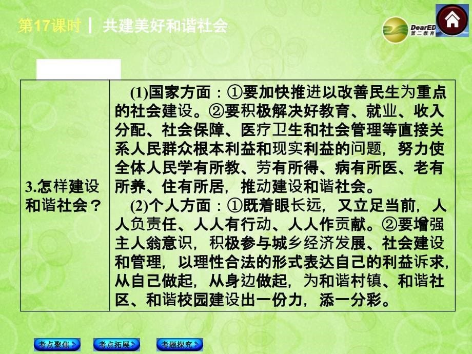 (新课标)2014中考政治复习方案 共建美好和谐社会(背景材料+考点链接+命题解读+典型习题)课件 粤教版_第5页