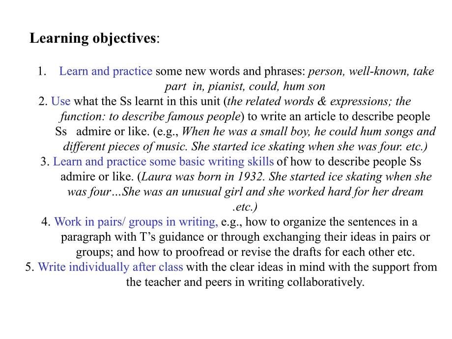 初中英语写的特点英语读写课的目标与结构.课件_第5页