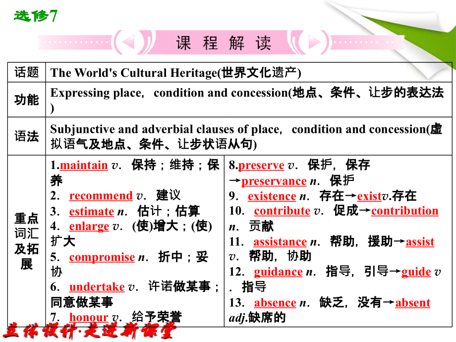 高中英语外研版复习课件：选修7 Module6 The Worlds Cultural Heritage_第2页