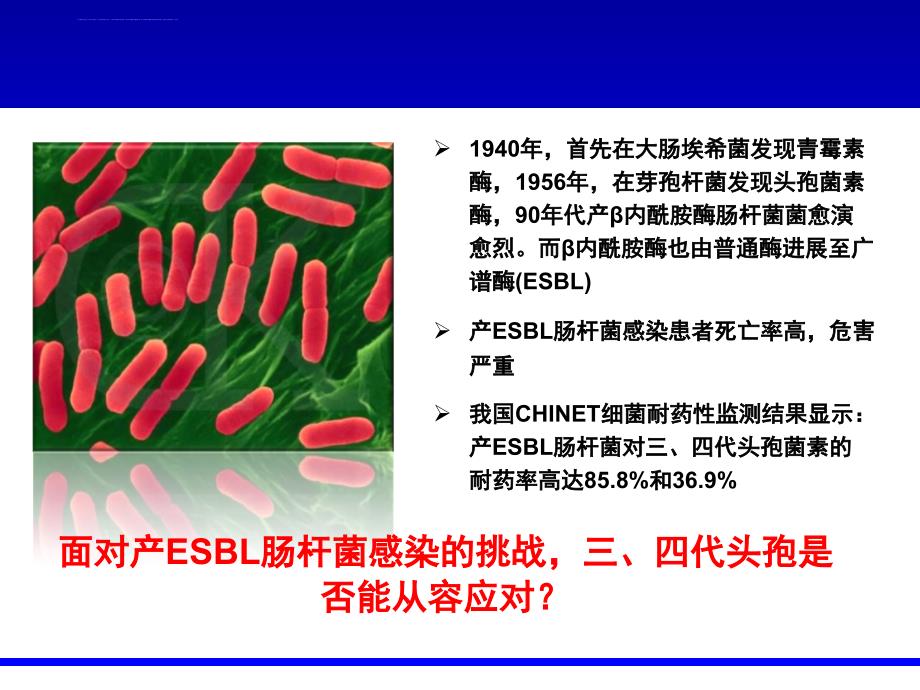 三、四代头孢菌素能否有效治疗产esbl肠杆菌感染课件_第2页