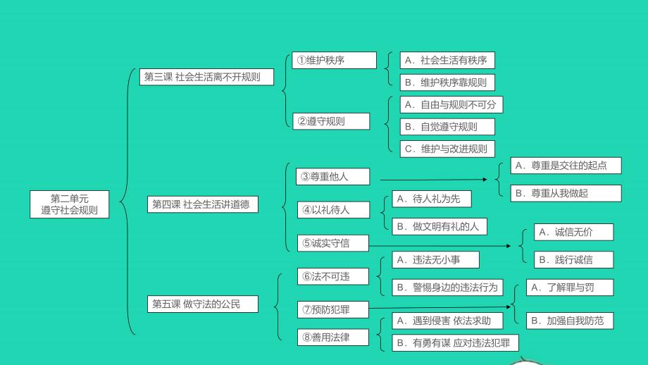 山西省2019届中考道德与法治八上第二单元遵守社会规则复习课件（含答案）_第2页