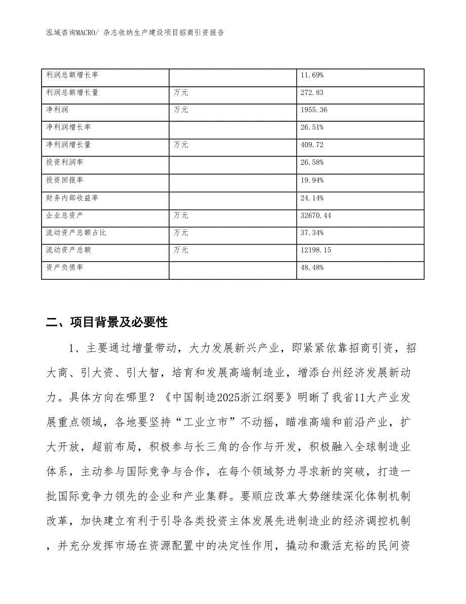 杂志收纳生产建设项目招商引资报告(总投资16333.06万元)_第3页