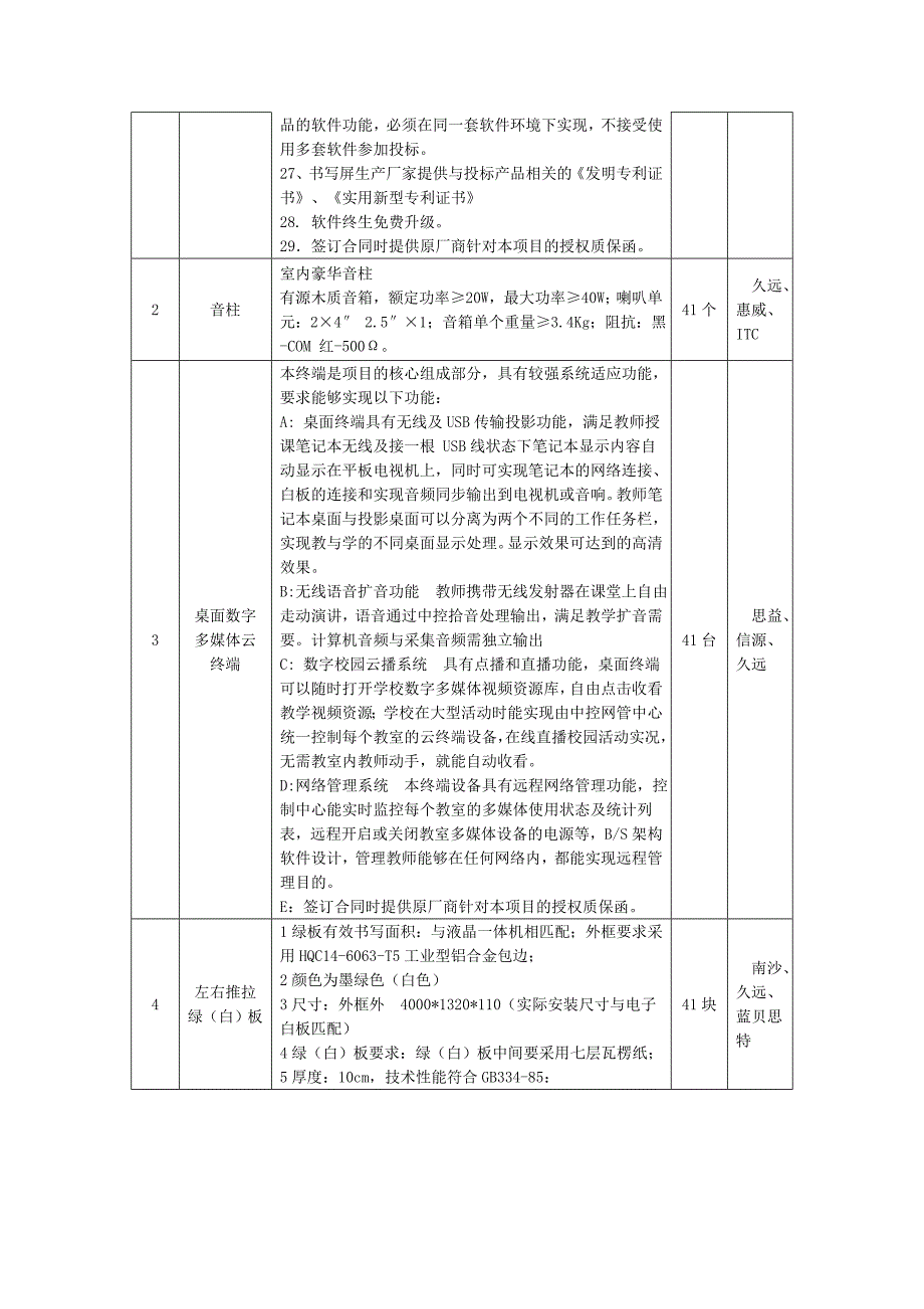 嘉政采招(2014)第008号嘉兴市实验小学多媒体液晶触摸一体机教学系统项目招标文件更正公告_第3页