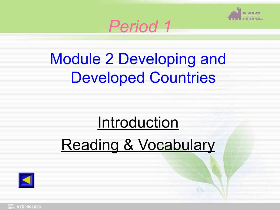 高中英语 Module 2 Developing&DevelopedCountries-introduction,reading&vocabulary_第1页