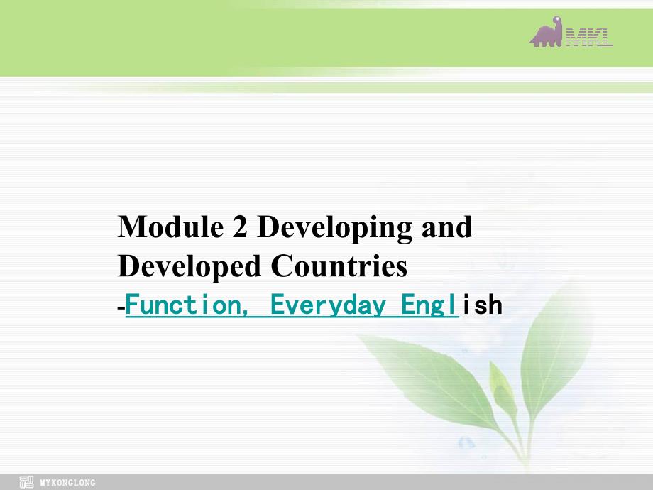 高中英语 Module 2 Developing&developedcountries-function&everydayEnglish_第1页