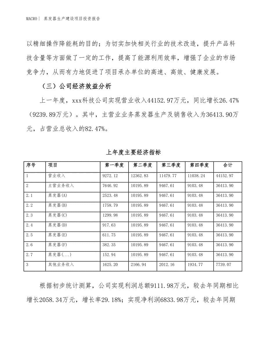 蒸发器生产建设项目投资报告_第5页