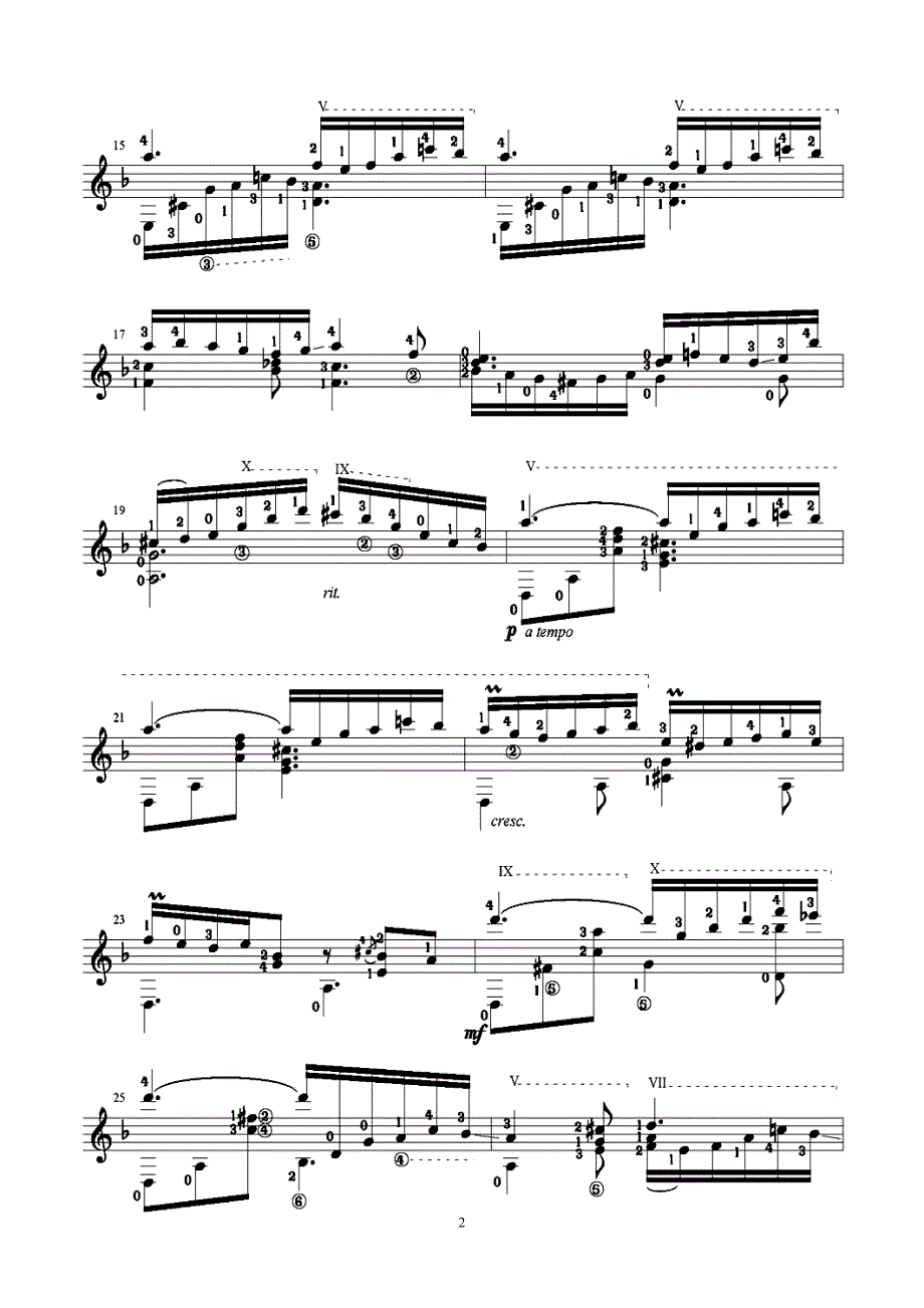 阿尔贝尼兹作品202《马略卡岛(船歌)》mallorca (barcarola),op.202; isaac albeniz古典吉他谱_第2页