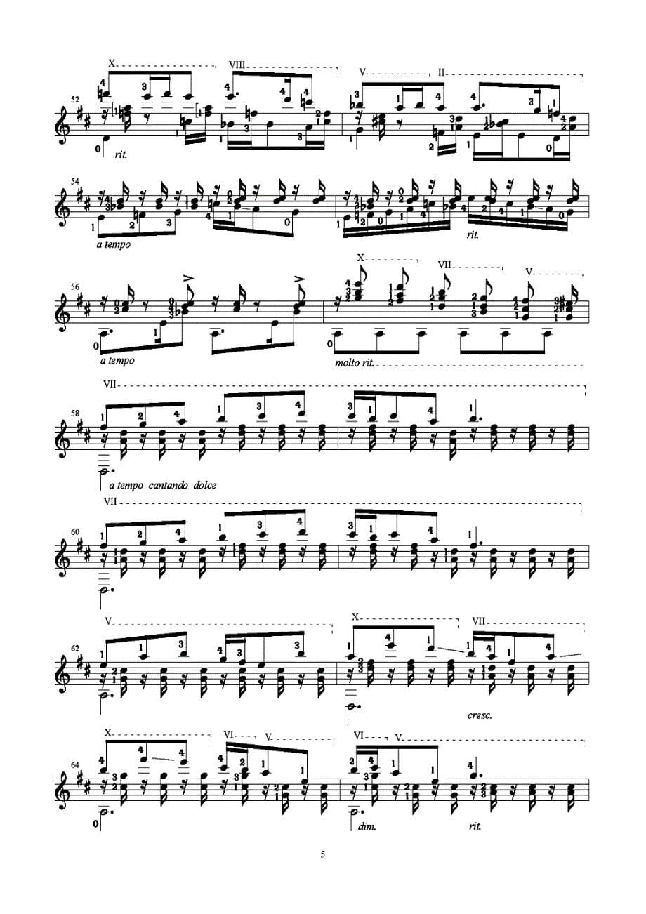 阿尔贝尼兹作品202《马略卡岛(船歌)》mallorca (barcarola),op.202; isaac albeniz古典吉他谱_第5页