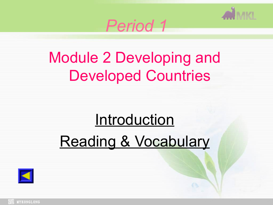 高中英语 Module 2 Developinganddevelopedcountries全_第1页