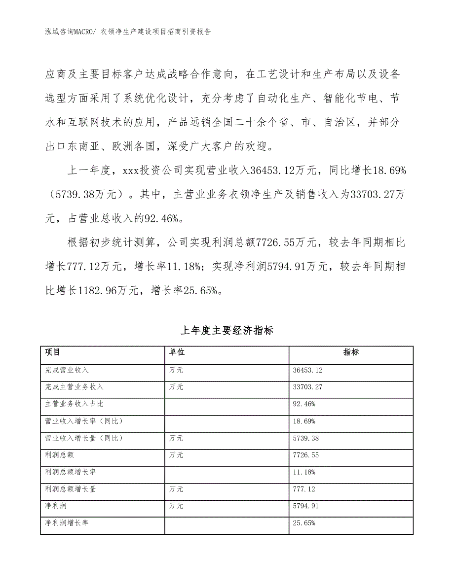 衣领净生产建设项目招商引资报告(总投资16675.80万元)_第2页