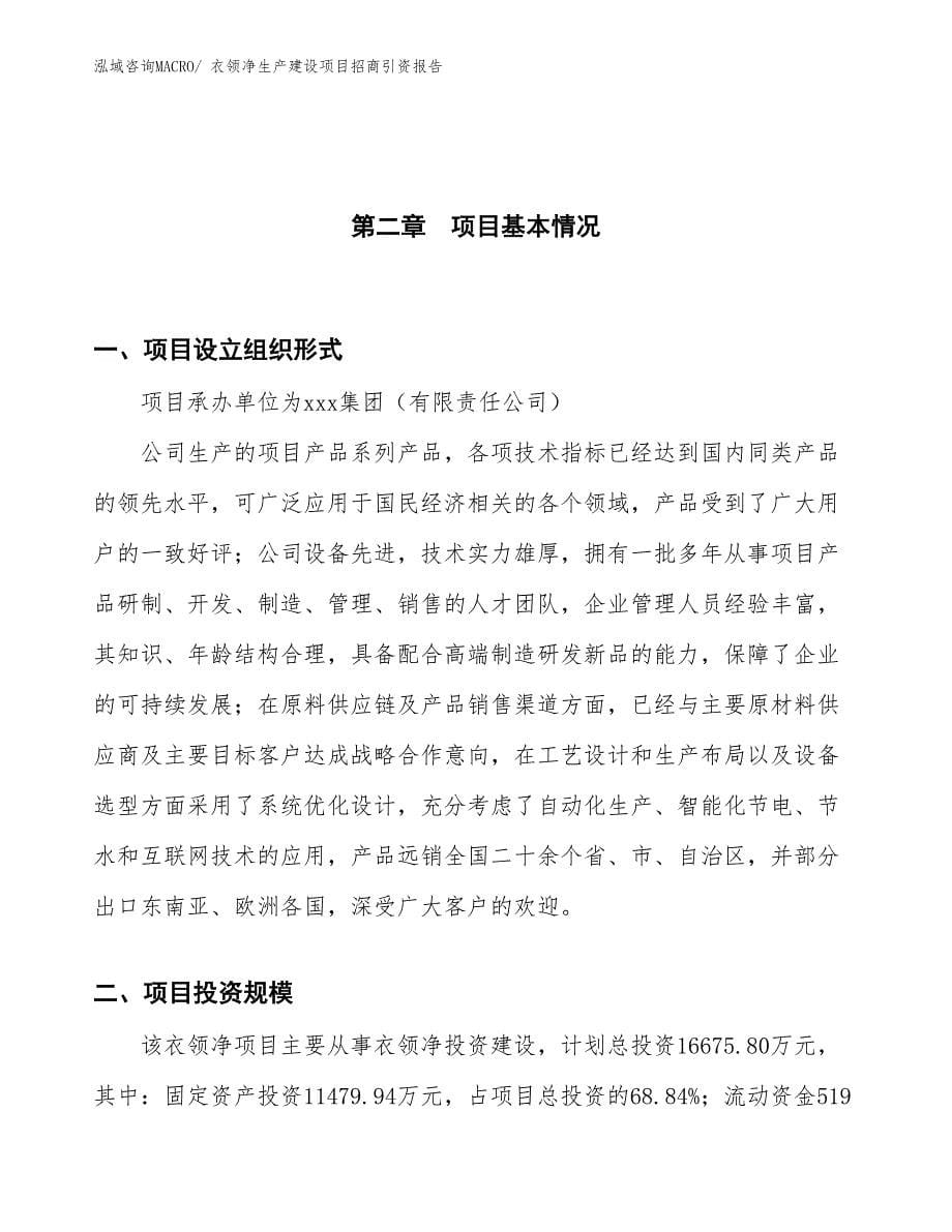 衣领净生产建设项目招商引资报告(总投资16675.80万元)_第5页