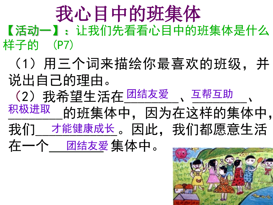 人教版-七年级上《创建新集体》幻灯片_第3页