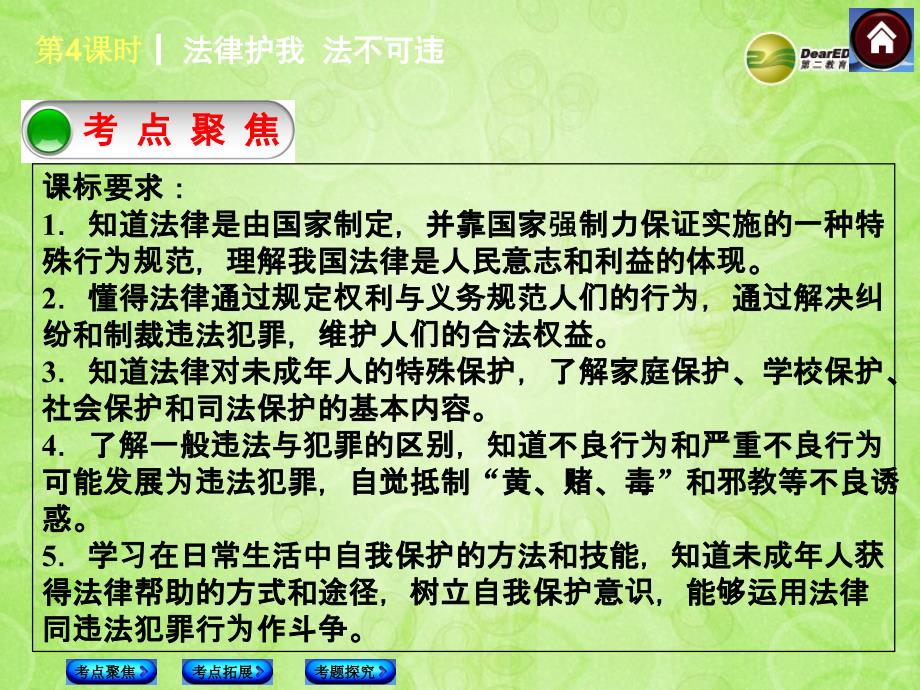 (新课标)2014中考政治复习方案 法律护我 法不可违(背景材料+考点链接+命题解读+典型习题)课件 粤教版_第2页