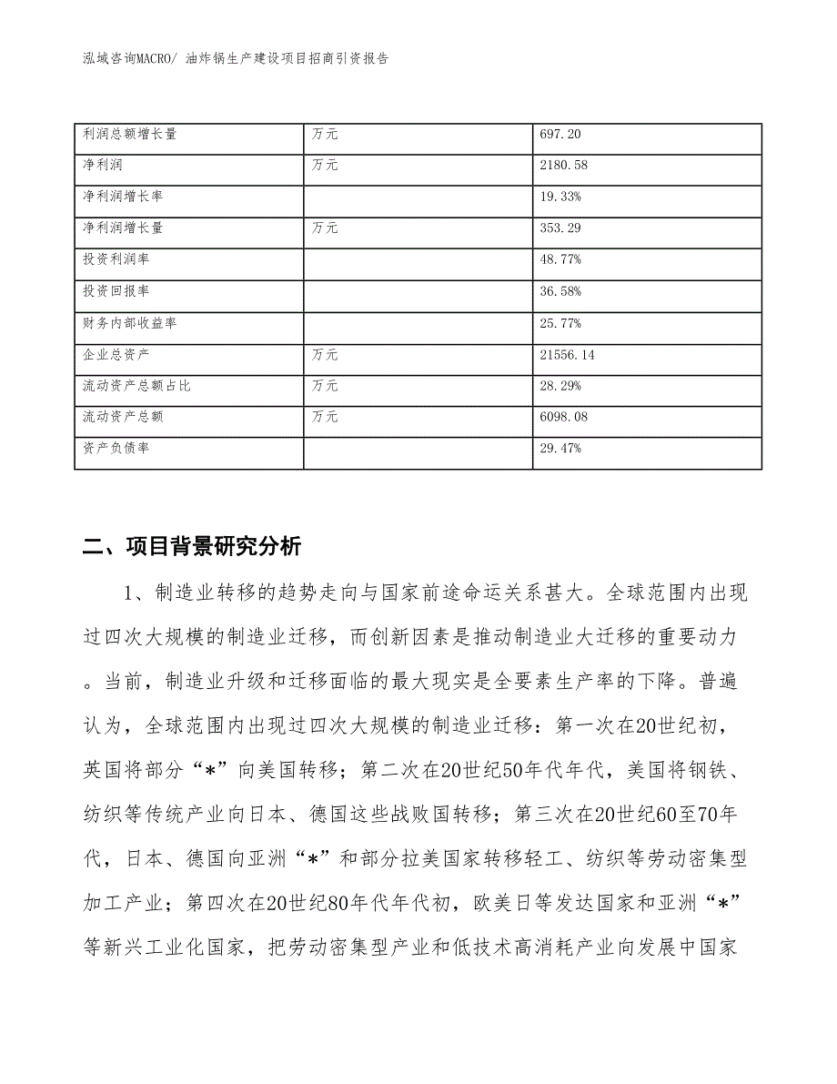 油炸锅生产建设项目招商引资报告(总投资11806.87万元)_第3页